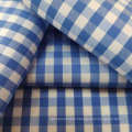 Comfortable Cotton Nylon Spandex Blue Plaid Uniform Fabric